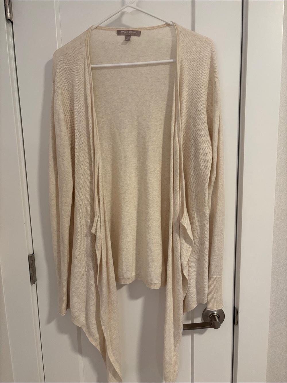 Banana Republic Ivory Open-Front Draped Women's Cardigan